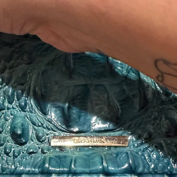 Brahmin Turquoise Embossed Shoulder Bag - Picture 5 of 7